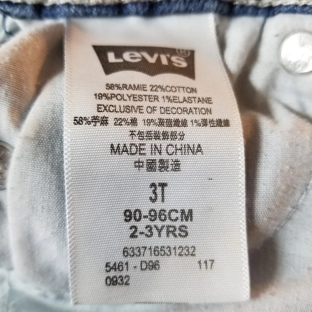 LEVIS BERMUDA DISTRESSED DENIM SHORTS GIRLS SZ-3T